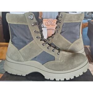 Coach men's utility boots- style #G4502- leather and cordura fabric- NIB